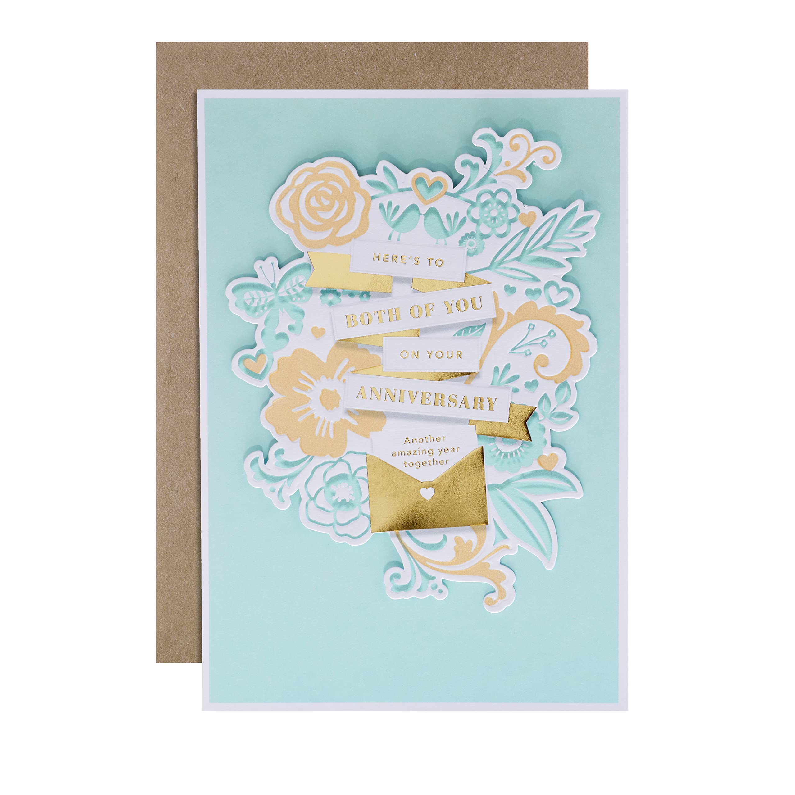 Hallmark Anniversary Both of You - Traditional Floral Text Design