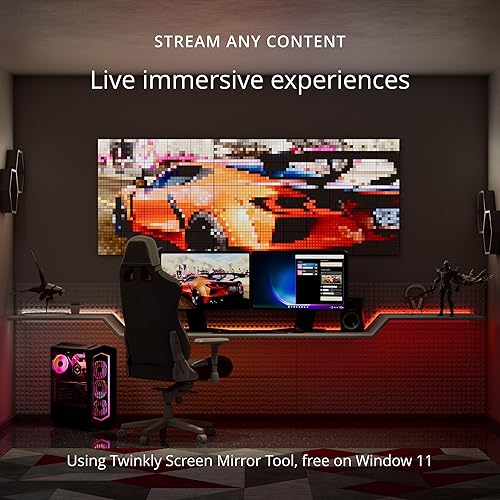 Miniatura 7 de Kit de extensión Twinkly Squares, kit de paneles LED RGB, incluye 3 paneles de extensión y cables de conexión, compatible con HomeKit, Alexa y