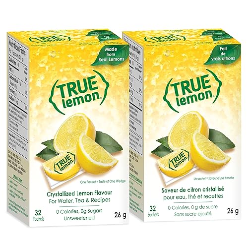 True Citrus True Lemon - Limón cristalizado (2 cajas de 32 = 64 sobres)