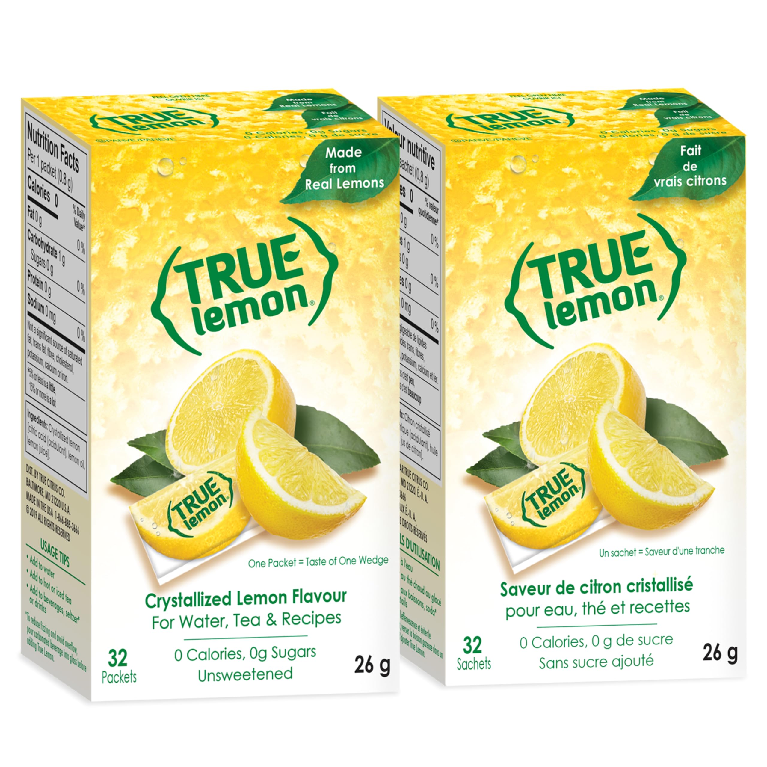 True Lemon Crystallized Lemon (2 Boxes Of 32 = 64 Packs)