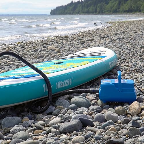 Miniatura 3 de Seamax SUP 16DB Bomba de aire eléctrica para SUP inflable y barco, firmware inteligente con sensor de temperatura incorporado y temporizador