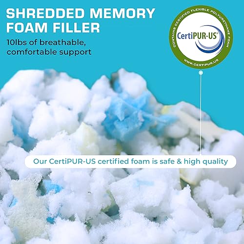 Miniatura 10 de Espuma viscoelástica desmenuzada para rellenar asientos puf, sillas, almohadas, cama de perros, almohadones y para manualidades Fabricada con 100 %