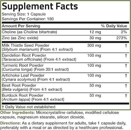 Miniatura 8 de Bronson La fórmula avanzada de desintoxicación y limpieza del hígado apoya la función hepática saludable con cardo mariano, raíz de diente de león,