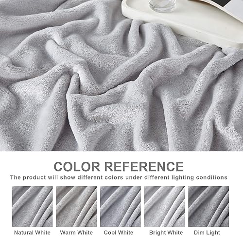 Vista 153 de Hansleep Manta de vellón tamaño individual, color verde azulado, suave y acogedora manta de franela mullida para cama, sofá, viajes, campamento