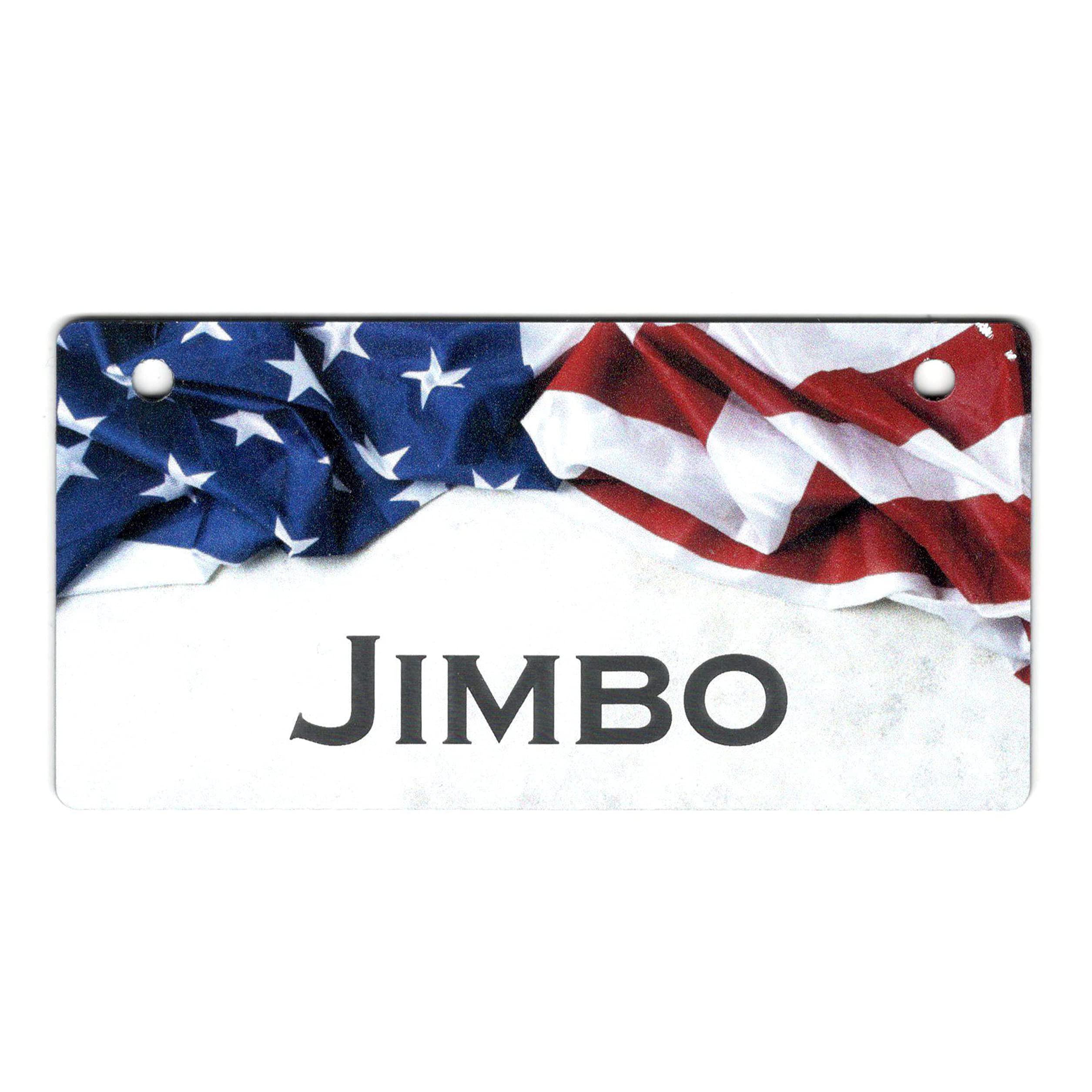 USA Flag on White Granite Design Crate Tag Personalized with Your Dog's Name