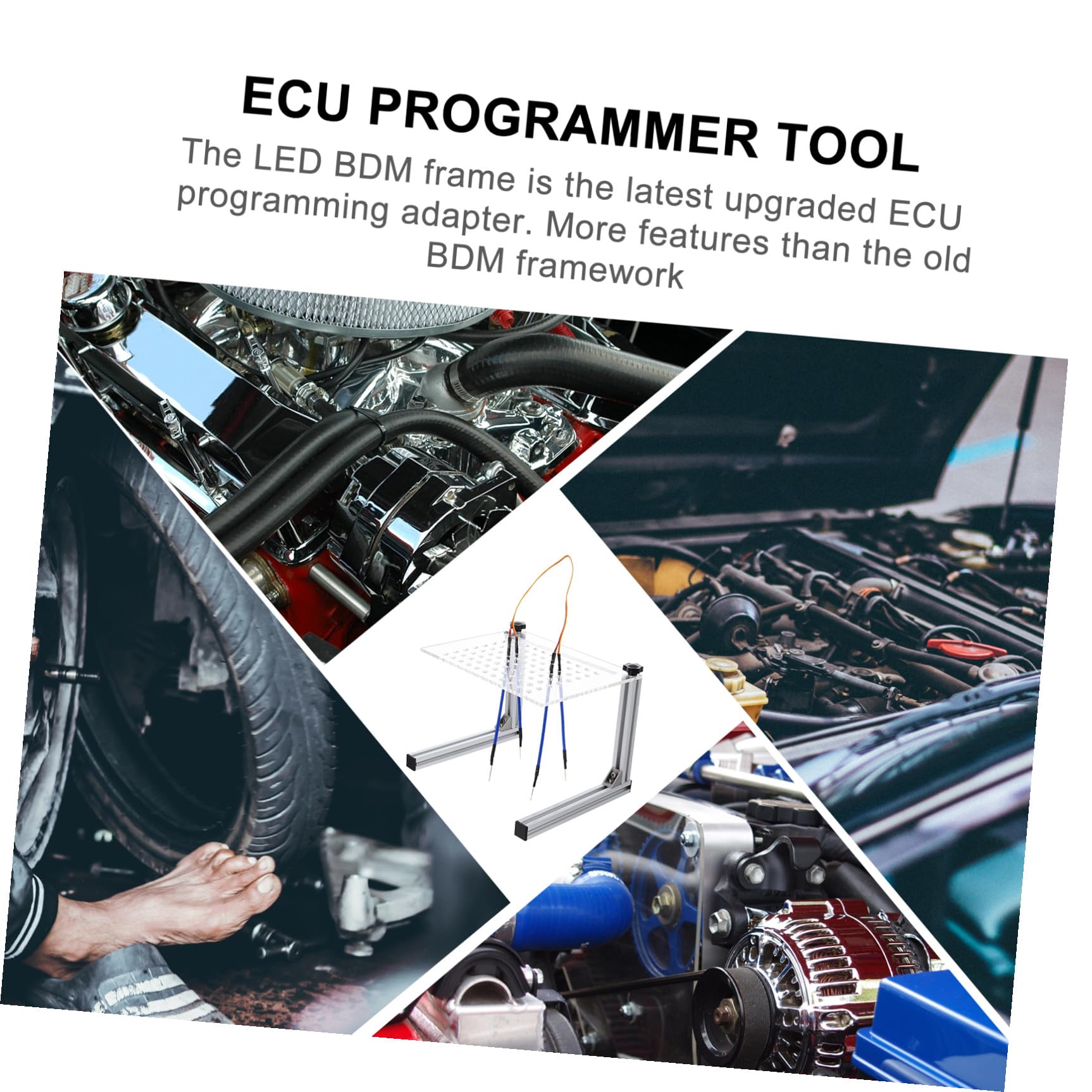 Cabilock Outil D'aluminium Installation Facile et Acrylique Programmation de 4 Cadre LED Professionnel avec Stylos Sondes, Alliage Test pour ECU pour Calculateur Automobile