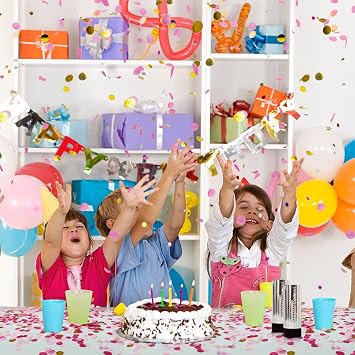 8 PCS Confetti Poppers Cannons for Wedding Birthday Graduation Baby Shower Anniversary Christmas New Year's Kids Fun Party Supplies Decorations and Favors (Pink + Gold)