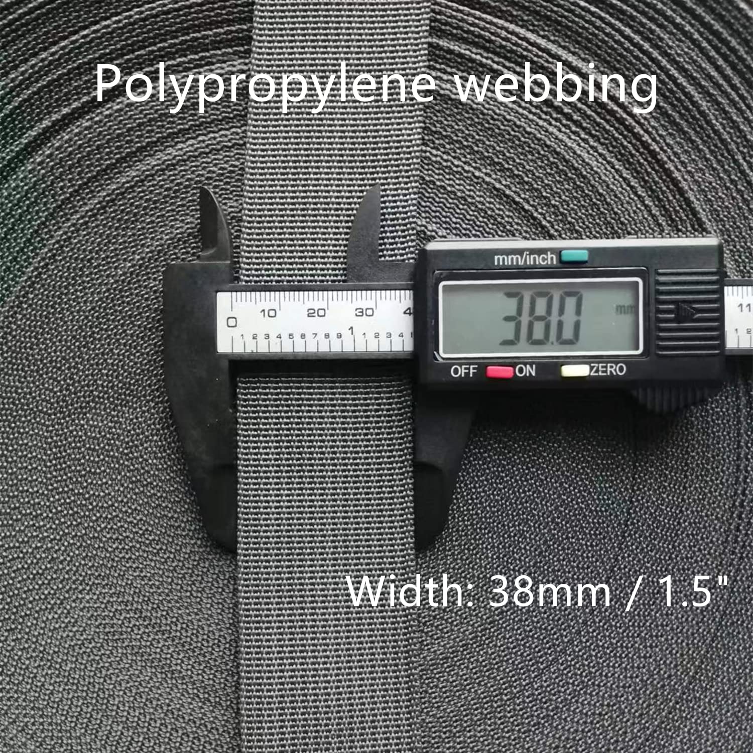 Taśma polipropylenowa, Szerokość 38 mm 5-50 jardów Wielokolorowy do uchwytów toreb Plecaki Pasy bagażowe(Dark Grey,20 yard)