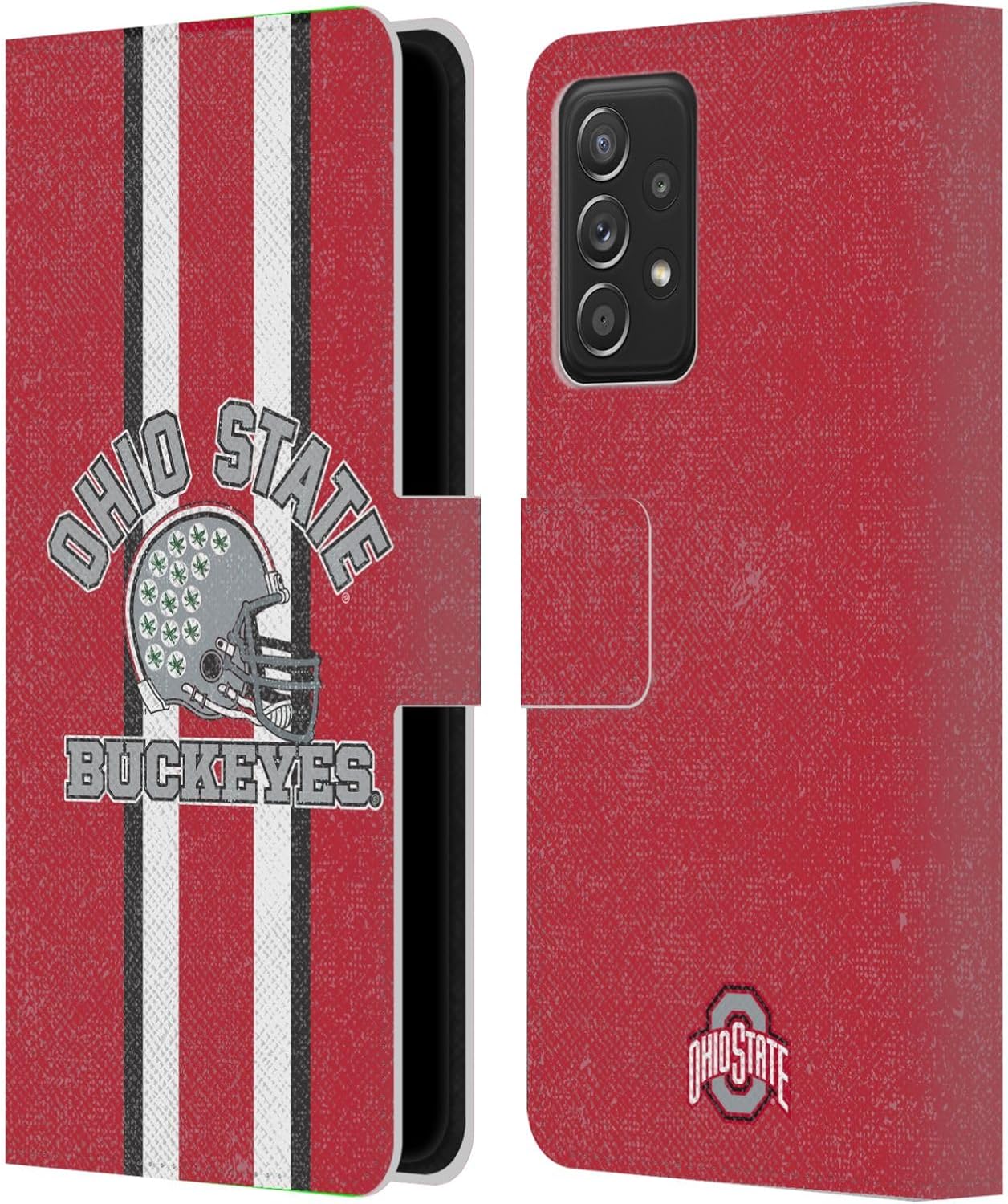 Head Case Designs Officially Licensed Ohio State University Helmet Football Graphics Leather Wallet Case Compatible with Samsung Galaxy A53 5G (2022)
