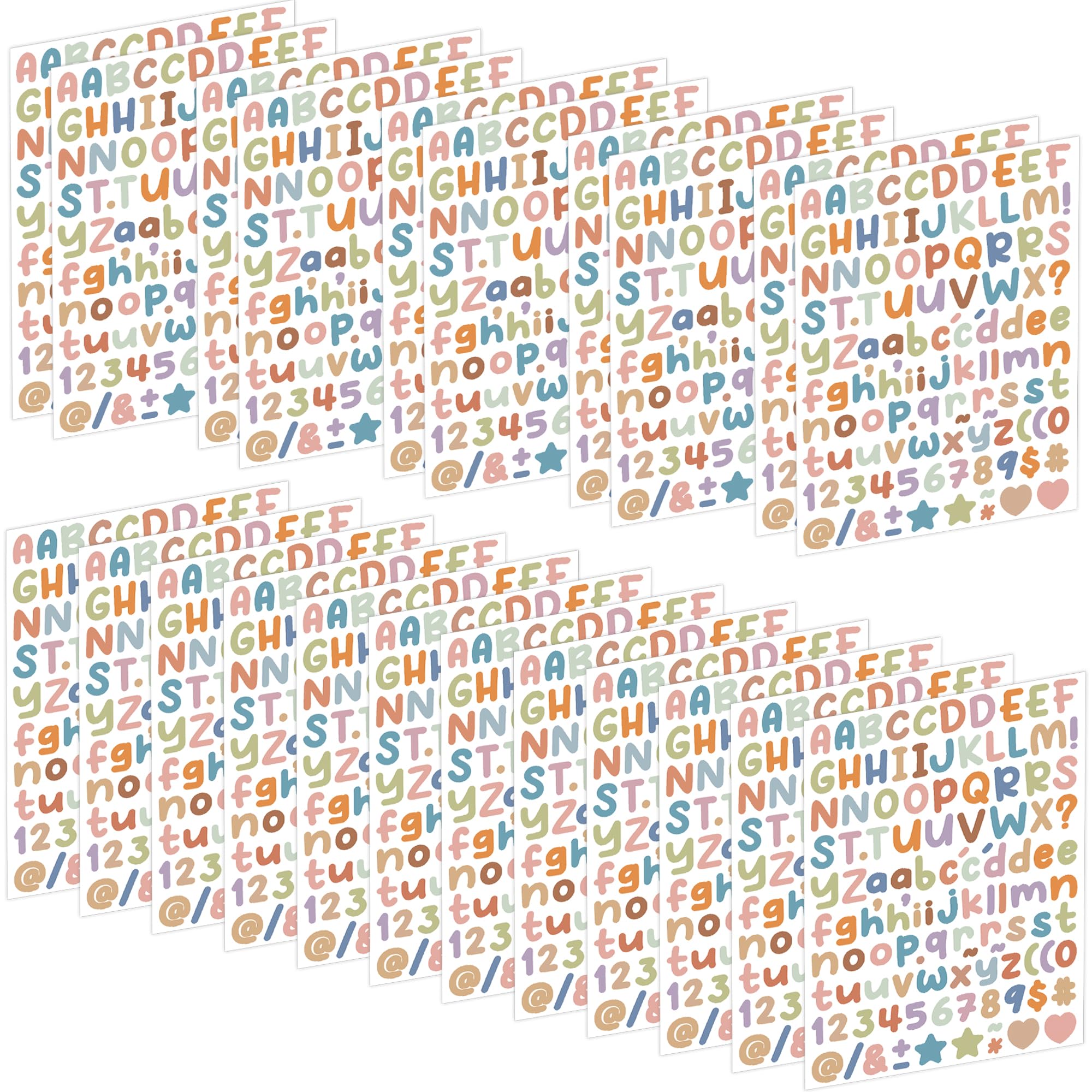 22 arkusze naklejek z literami 0,5 cala, 2486 szt., naklejki alfabetowe, małe, winylowe, samoprzylepne naklejki z cyframi, litery do scrapbookingu, na butelki z wodą, notatniki, etykiety, dzienniki