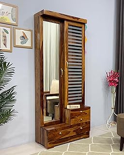 Sheesham Wood Dressing Table with Double Door | Wooden Dressing Table | Sheesham Wood | Bedroom Furniture, Brown