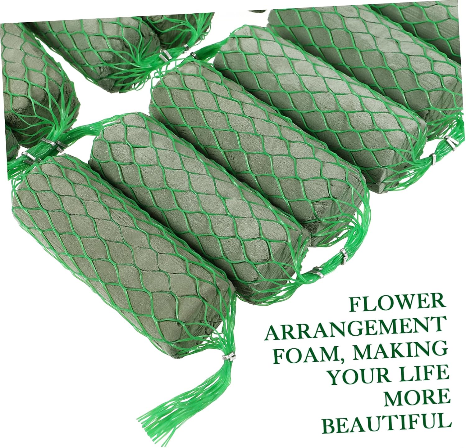 14PCS Floral Foam Blocks for Fresh and Artificial Flowers - Sausage Shape Flower Arrangement Tool Set Floral Craft Dry Foam Bricks Flower Absorption Holder for Wedding Flower Holder Arch Door