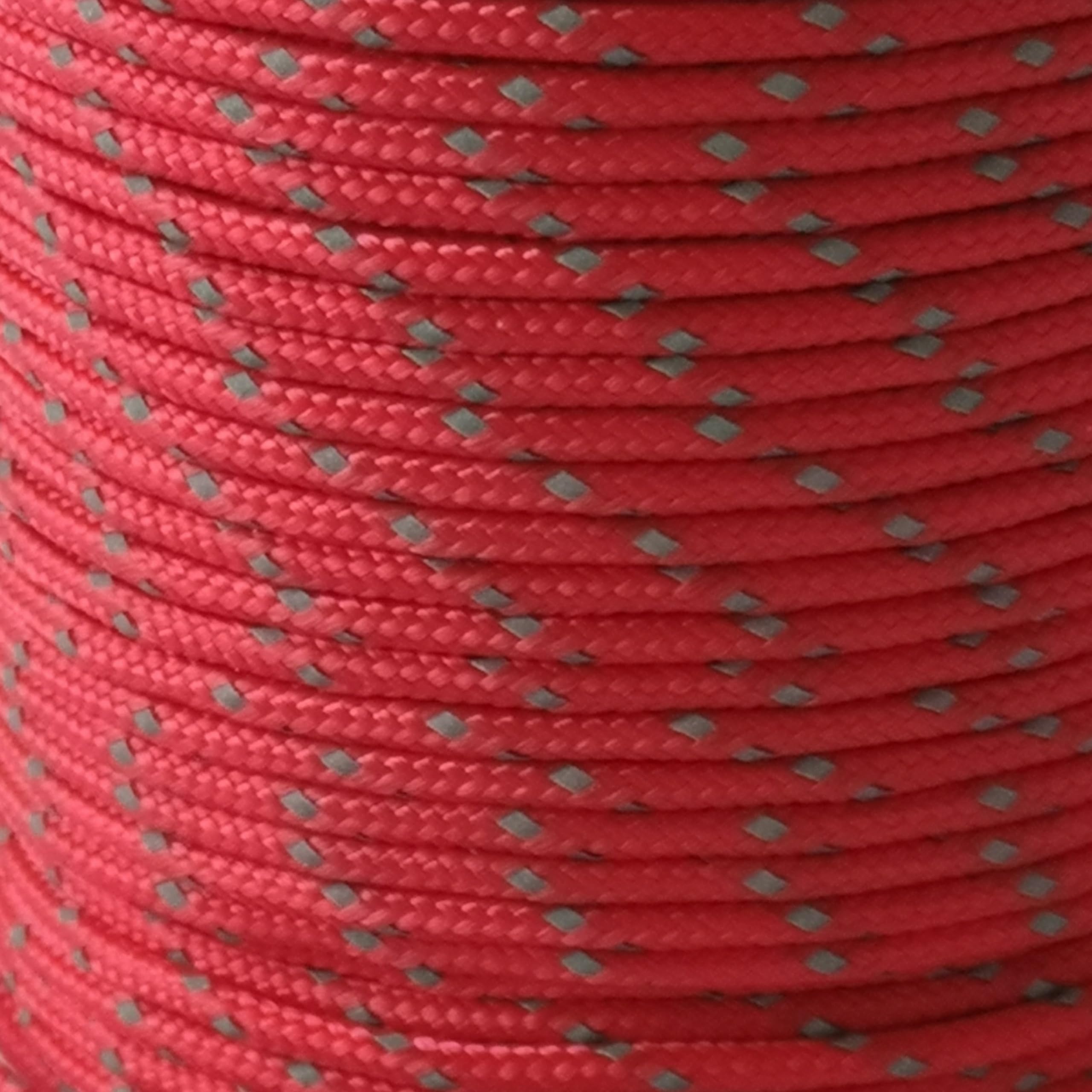 2mm Paracord Reflective Micro Cord Strong Bushcraft Lanyard Camping Hiking DIY (Red, 10 meters)