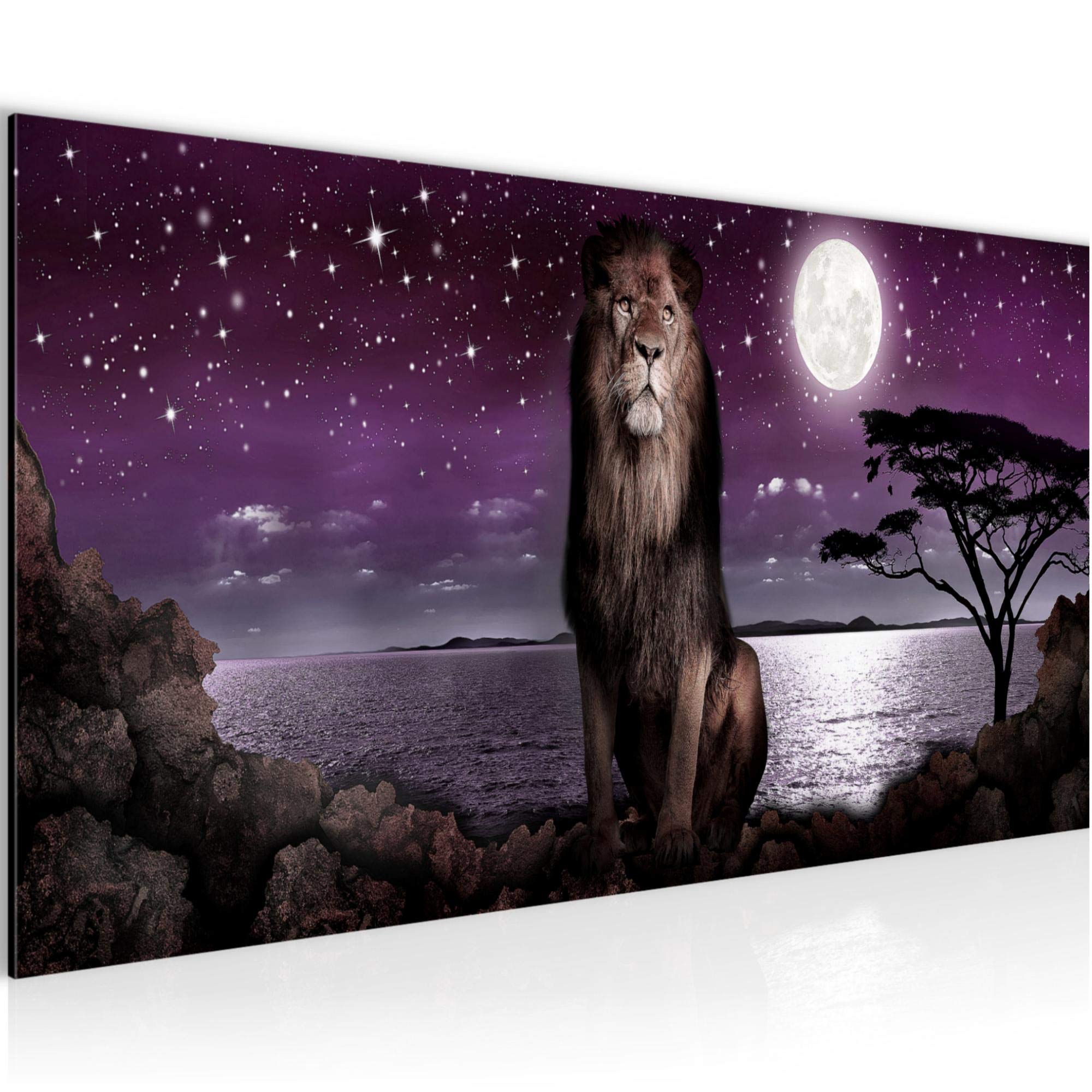 Runa Art Quadri Moderni Leoni Amore 1 Pezzo Tela Non Tessuta Soggiorno Corridoio Animali Africa Beige 002112a