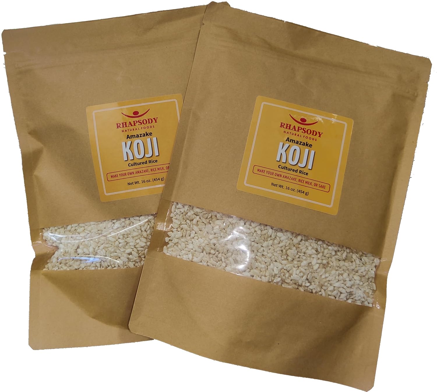 RHAPSODY ORGANIC KOJI - Made in Vermont, USA - Amazake Koji/Shio Koji/Sake Koji, 2-pack (2 x 16 oz)