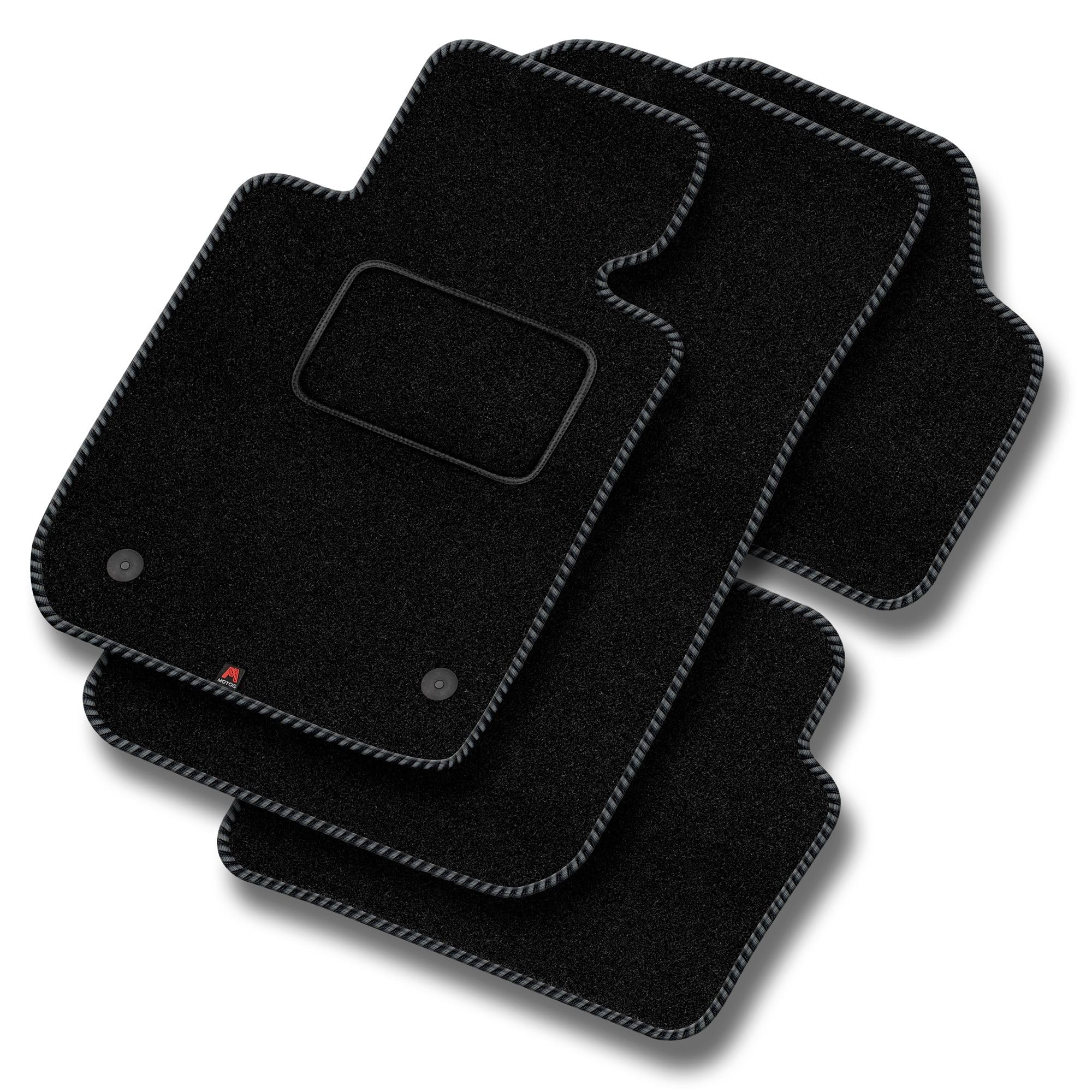 Tapis De Voiture Velours Noir Wielganizator Pour Peugeot 208 I (2012-2019) - 2300g/m², Kit Complet