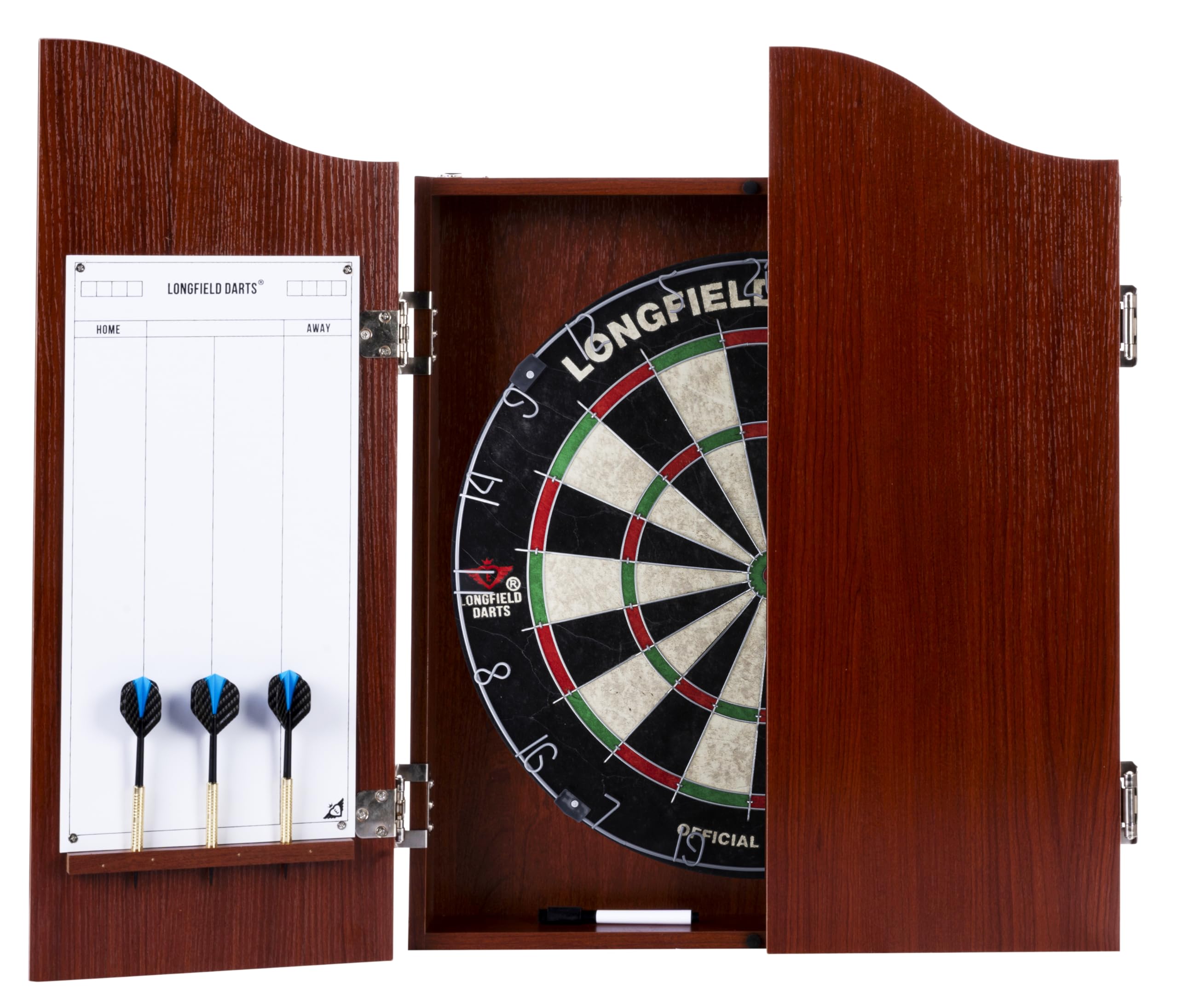 Engelhart Dartschrank de Madera, sisal Dartscheibe Inclusive 6 Darts 18gr y Accesorios