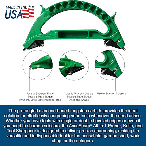Miniatura 7 de AccuSharp Afilador todo en uno afilador multiusos para cuchillos herramientas de jardín y tijeras afila cuchillos en 10 segundos funciona para