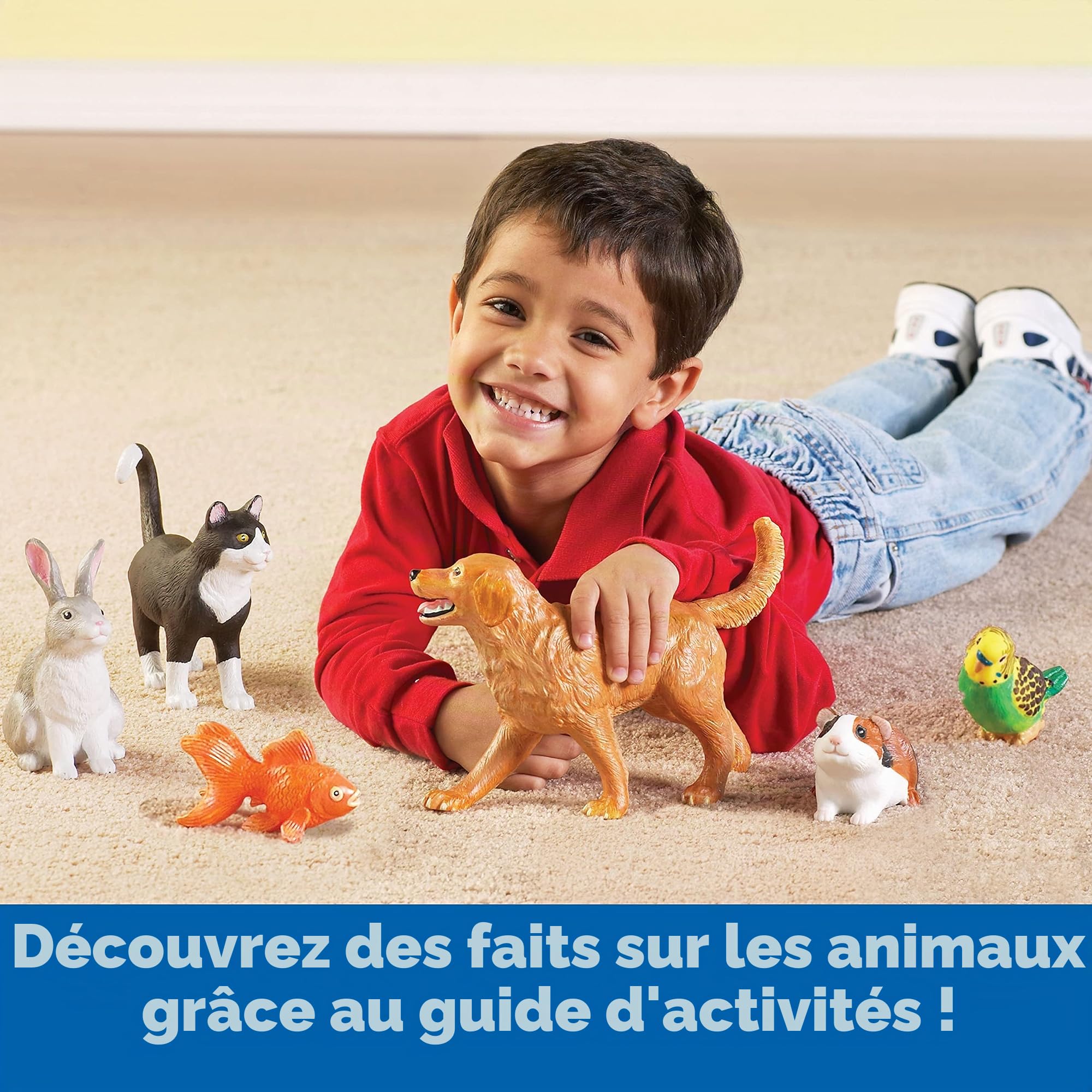 Learning Resources Animaux domestiques géants (6 Animaux domestiques), ressources Maternelle, Chien, Lapin, Chat, Cochon d'Inde, Poisson, Oiseau, Figurines pour Enfants 2+