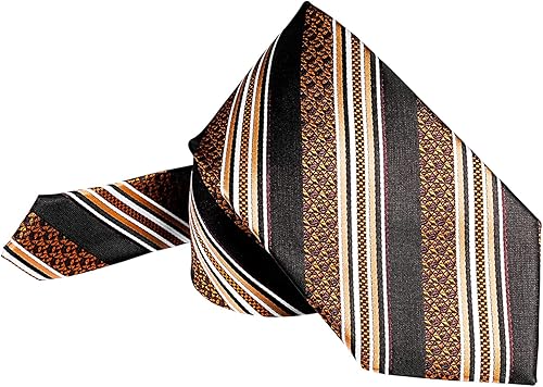 Miniatura 3 de STEFANO CORVALI Mens Tie and Pocket Square Set Silk Dress Necktie Handkerchief Cufflinks Clip Wedding Business Christmas Day