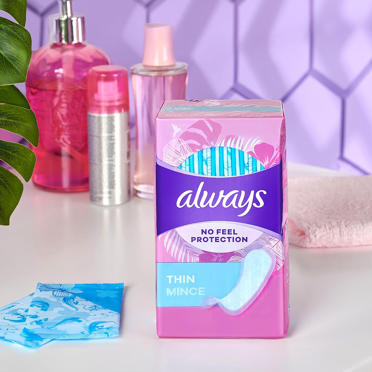 Always Thin No Feel Protection Daily Liners, Regular Absorbency, Designed with a Breathable Layer to Help Keep You Dry, Unscented, 72 Count - Image 3