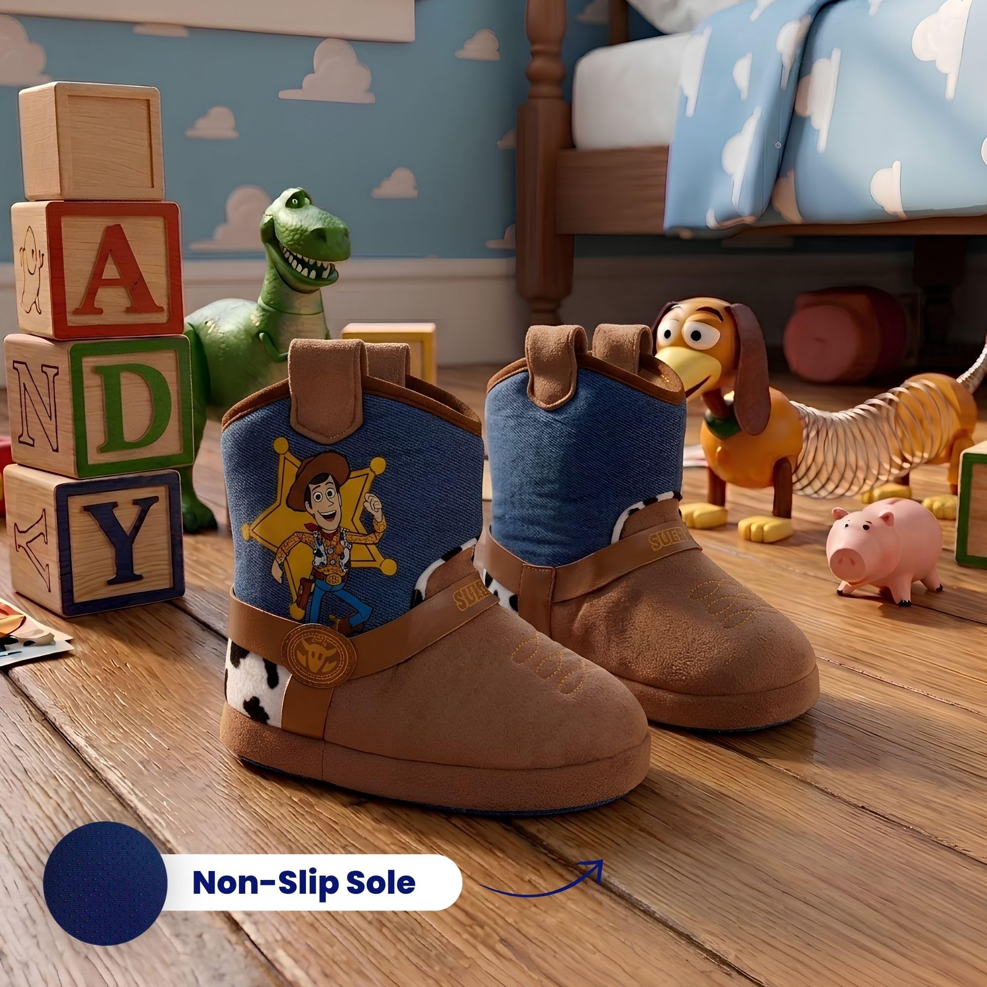 Disney Toy Story Woody Cowboy PJ House Chaussons d'intérieur pour garçon Shérif Bleu clair (11-12 enfants), bleu foncé, 26/28 EU