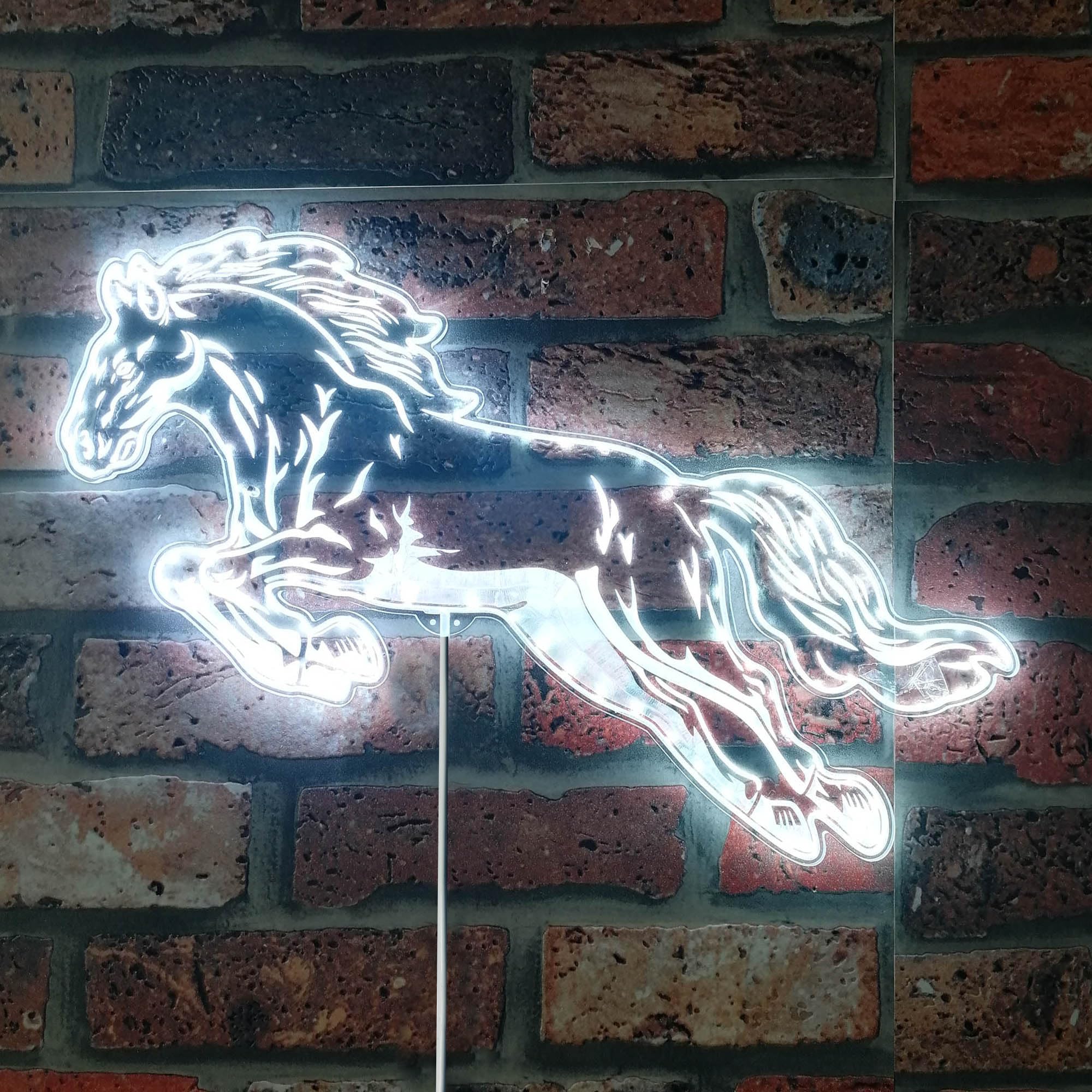 ADVPRO Running Wild Horse Jumping RGB Dynamic Glam LED Sign - Cut-to-Edge Shape - Smart 3D Wall Decoration - Multicolor Dynamic Lighting st06s22-fnd-i0074-c