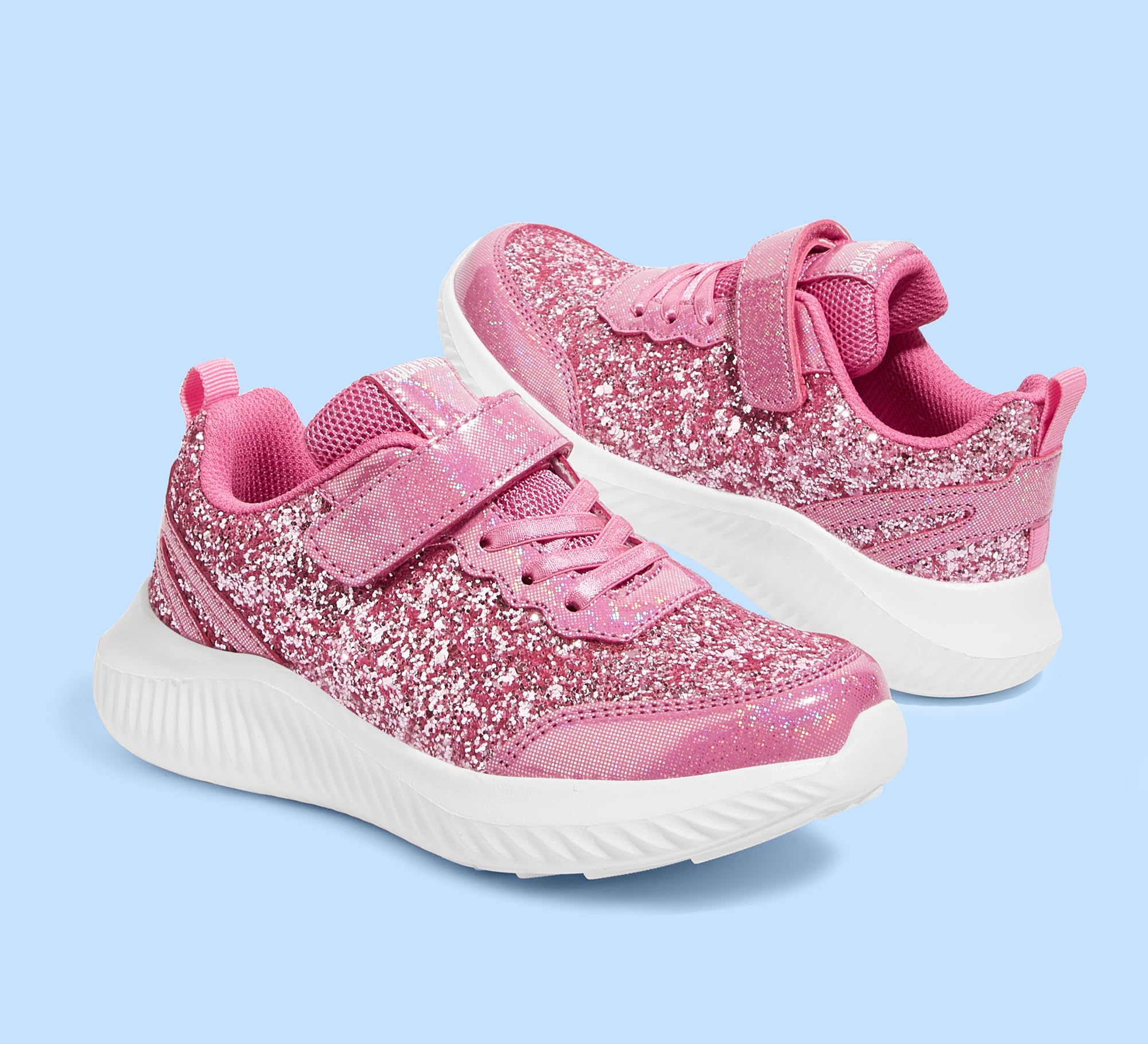 LUCKY STEP Scarpe da Ginnastica alla Moda per Bambini, Scarpe Sportive da Tennis con Paillettes per Ragazzi/Ragazze | Princess Bling Shiny Athletic Walking Scuola Tennis Scarpe per Ragazzi/Ragazze