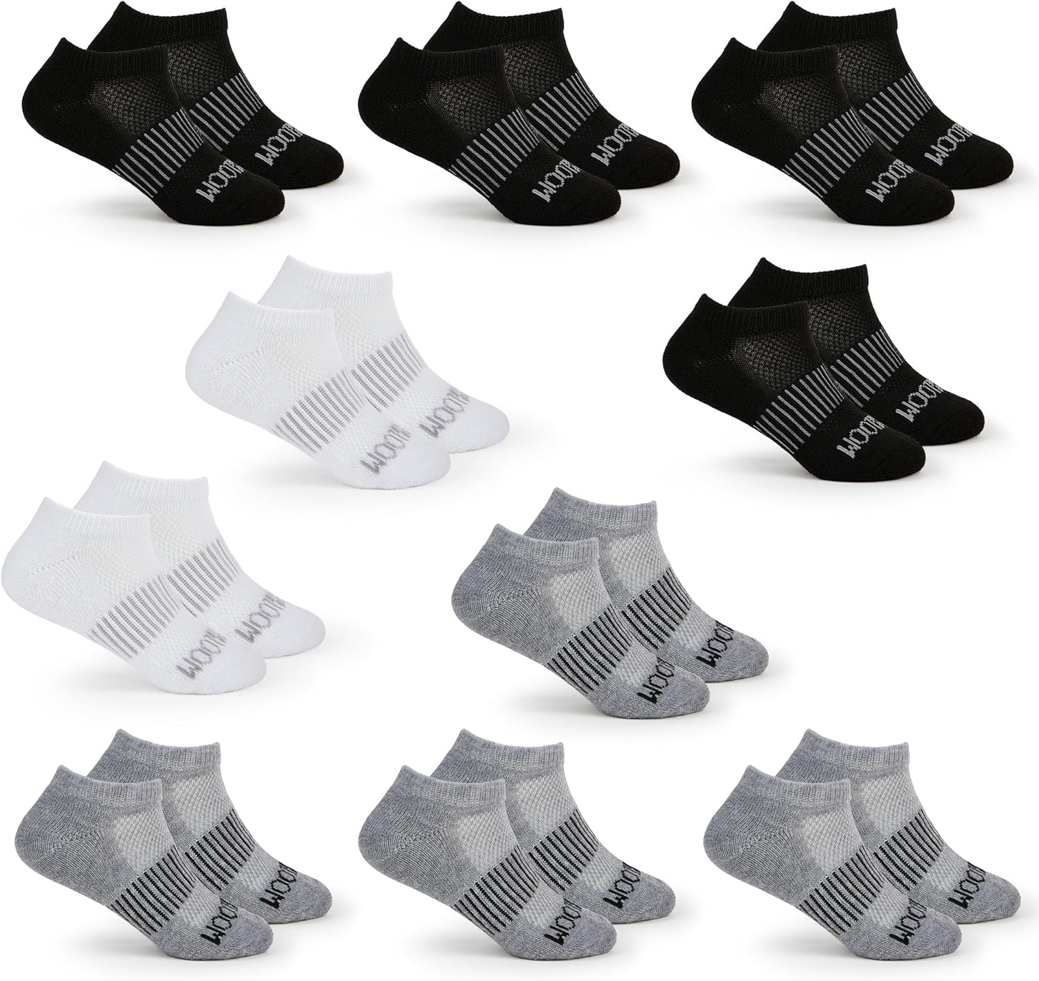Fruit of the Loom Boys Low Cut Ankle Socks - 10 Pack, Cushioned, Breathable, No Show - Little/Big Boys