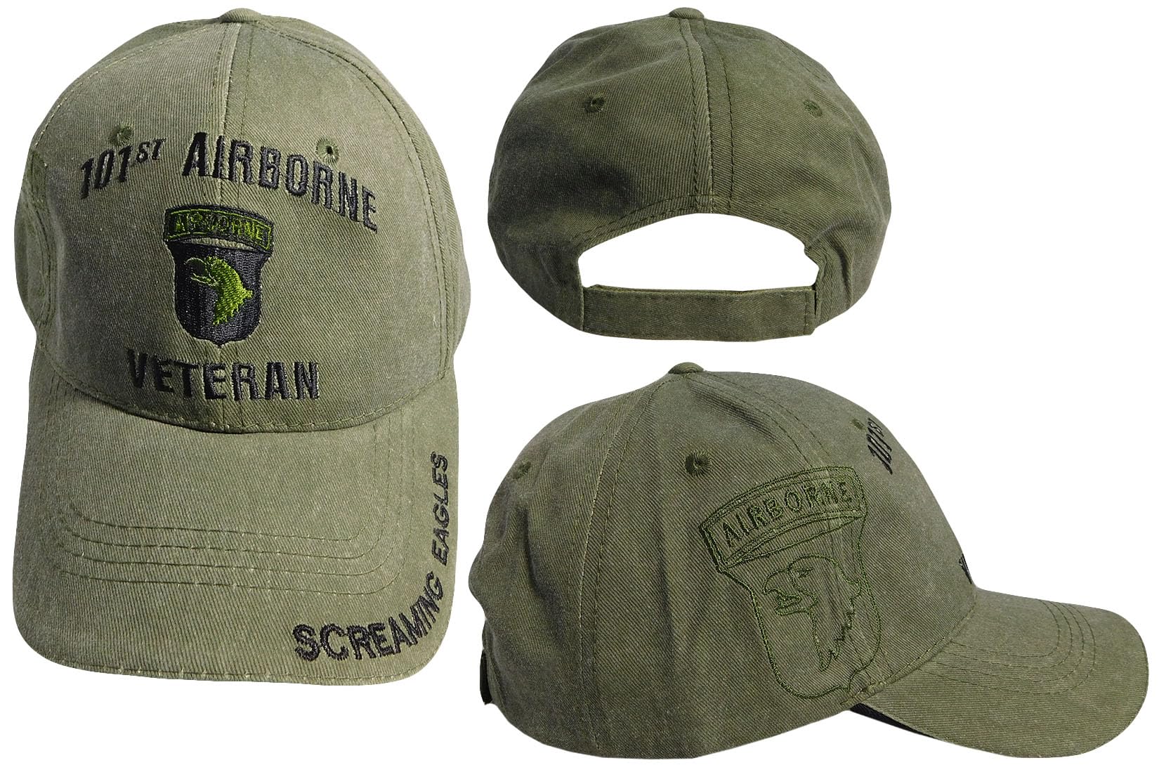US Military 82nd Airborne Logo Olive Adjustable Baseball Hat Cap