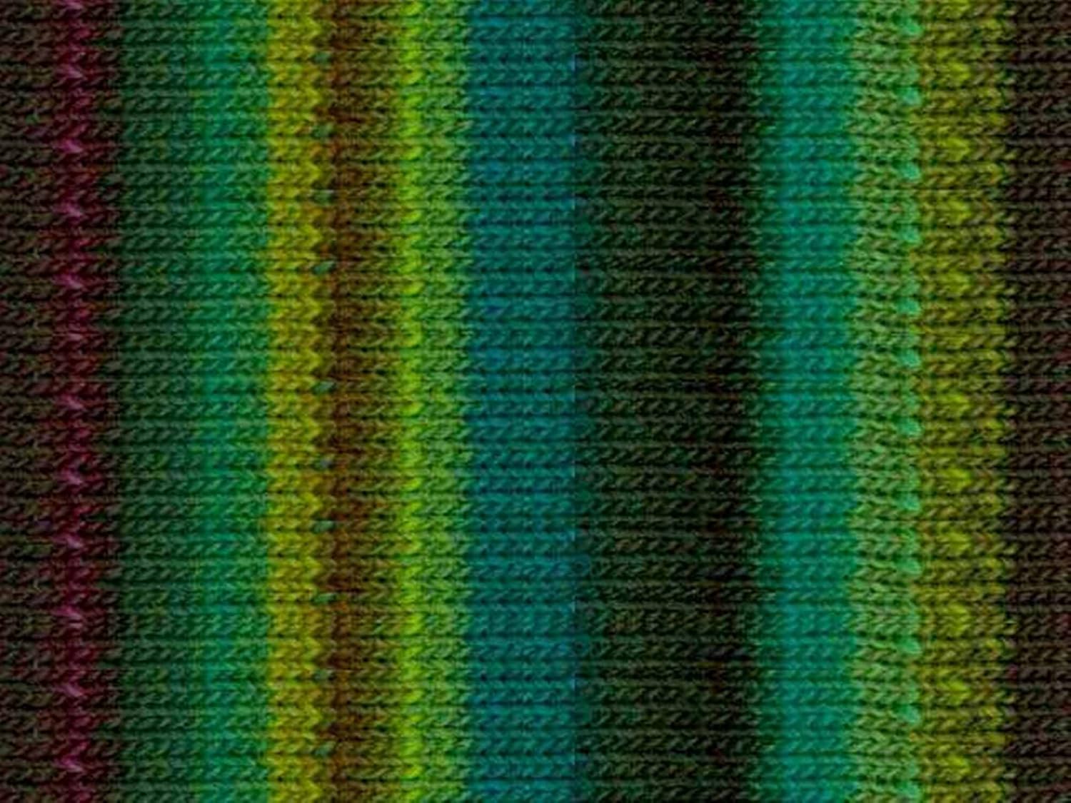 Noro Kureyon, 332 - Lime-Teal-Greens-Wine-Nut
