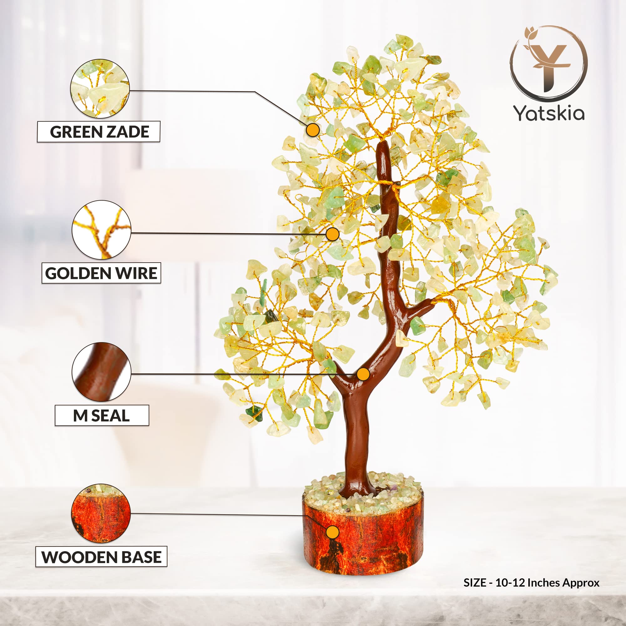 Green Jade Stone, Tree of Life, Bonsai Jade Tree, Crystal Tree, Bonsai Tree, Artificial Trees, Green Jade Healing Money Tree - Image 2
