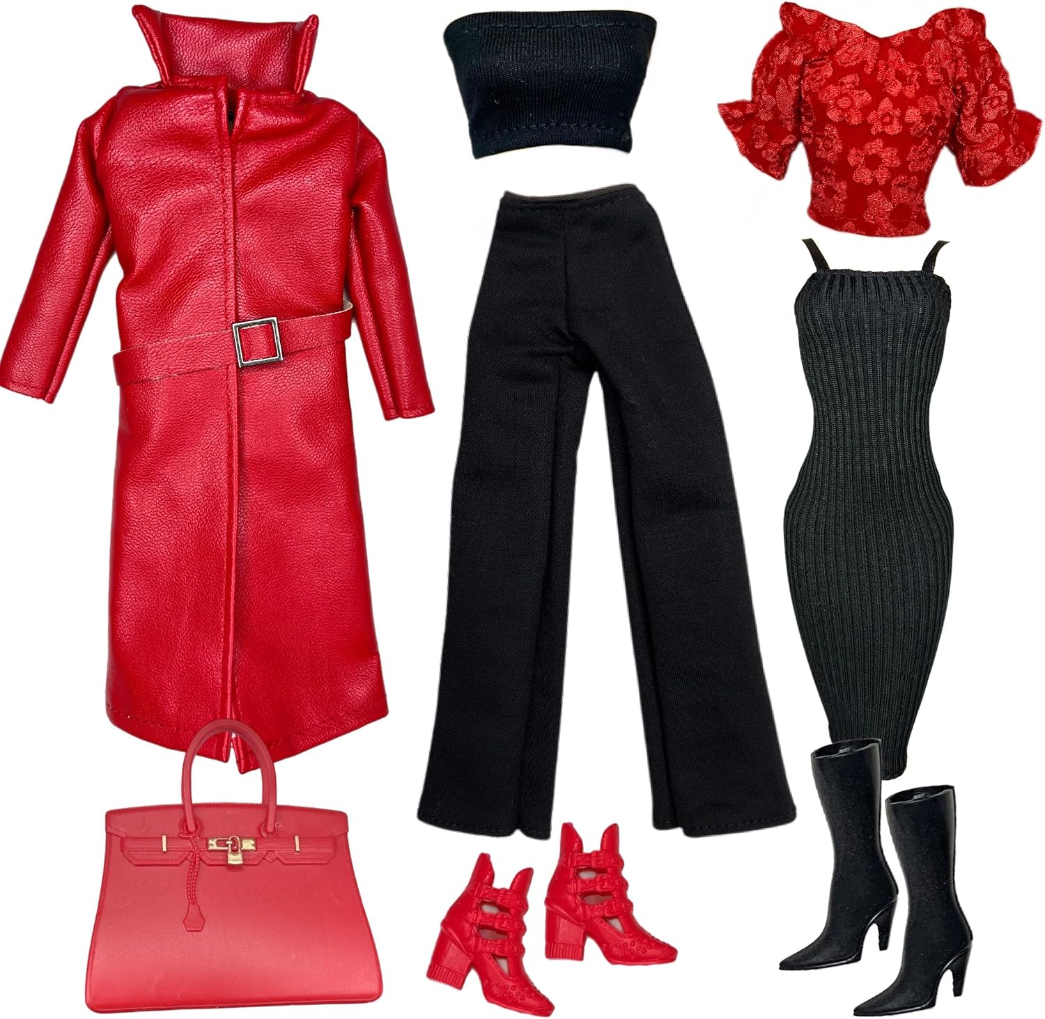 Eledoll Clothes Fashion Pack for 12 inch Fashion Doll Crimson Tide Set