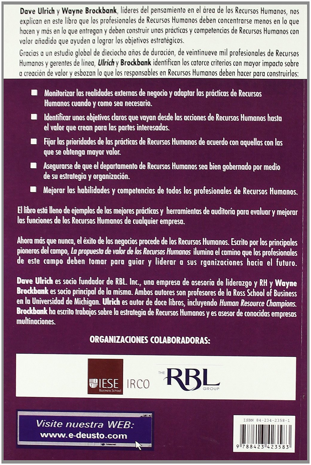 La propuesta de valor de Recursos Humanos (Harvard Business School Press)