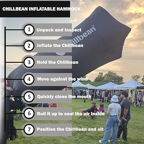 Miniatura 4 de Tumbona inflable, tumbona inflable con almohada, sofá inflable de playa, sofá de nailon de una sola capa antifugas para acampar al aire libre,