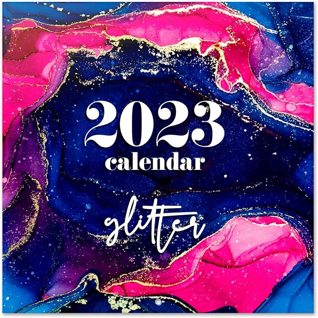 Official Glitter Wall Calendar 2023 12" x 12" FSC®| 12 Month Planner | Square Wall Calendar 2023 | Family Planner Calendar 2023 | Glitter Calendar 2023 | + 4 Bonus Months