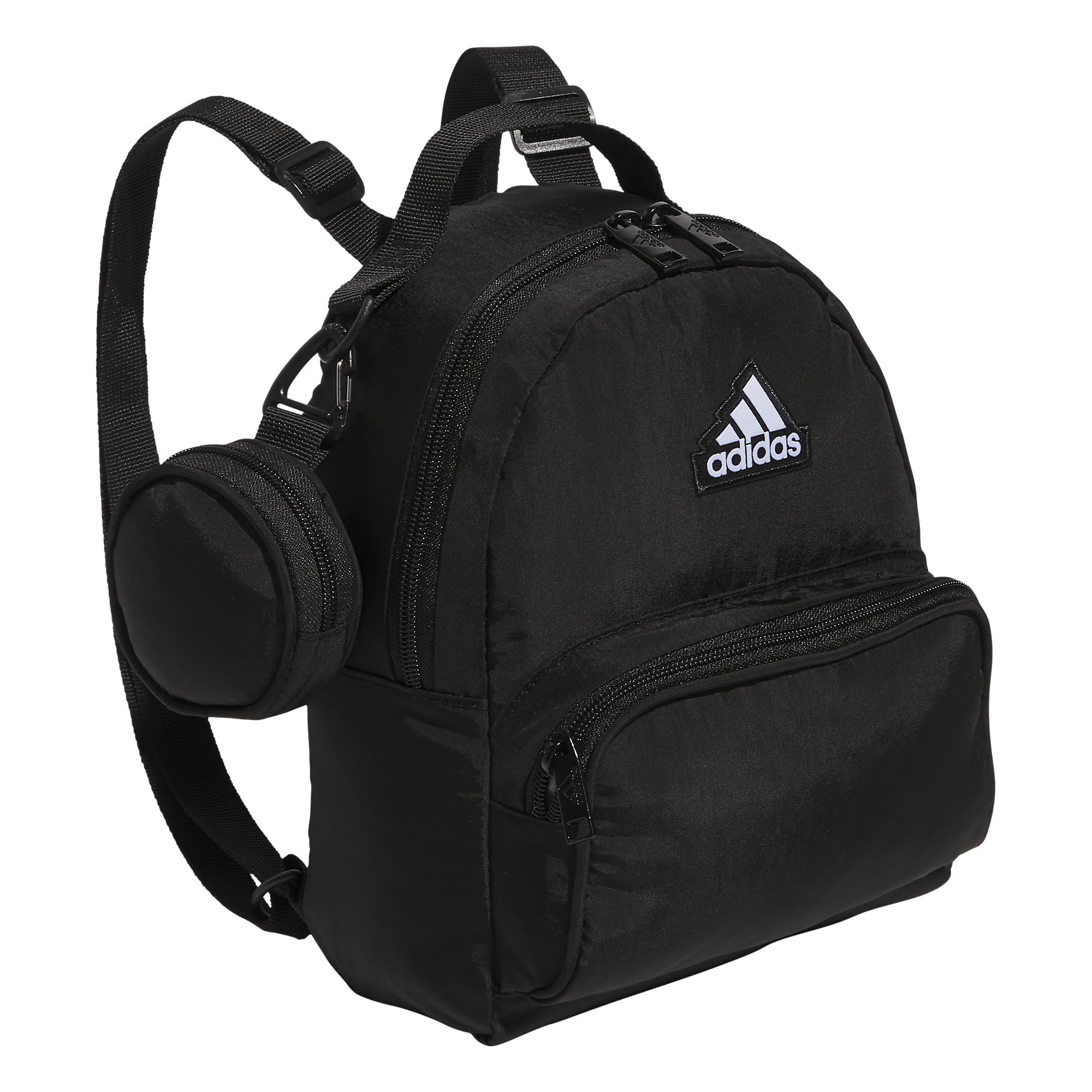 adidas Mini Backpack for Women – Small Bag for Travel, Gym, Festival & More, Black/White, One Size