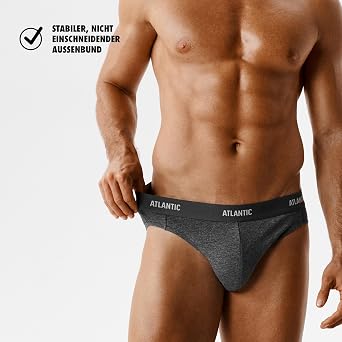 ATLANTIC UNDERWEAR 3er-Pack Sport Herren Slips – elastische Herren Unterhosen aus atmungsaktiver Baumwolle mit Elasthan sportlicher Schnitt und perfekte Passform S-XXL