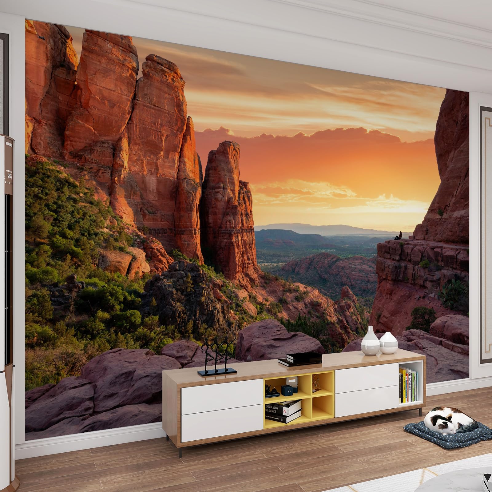 Papier peint Grand Canyon 3D lavable pour masquer les imperfections de grand mur