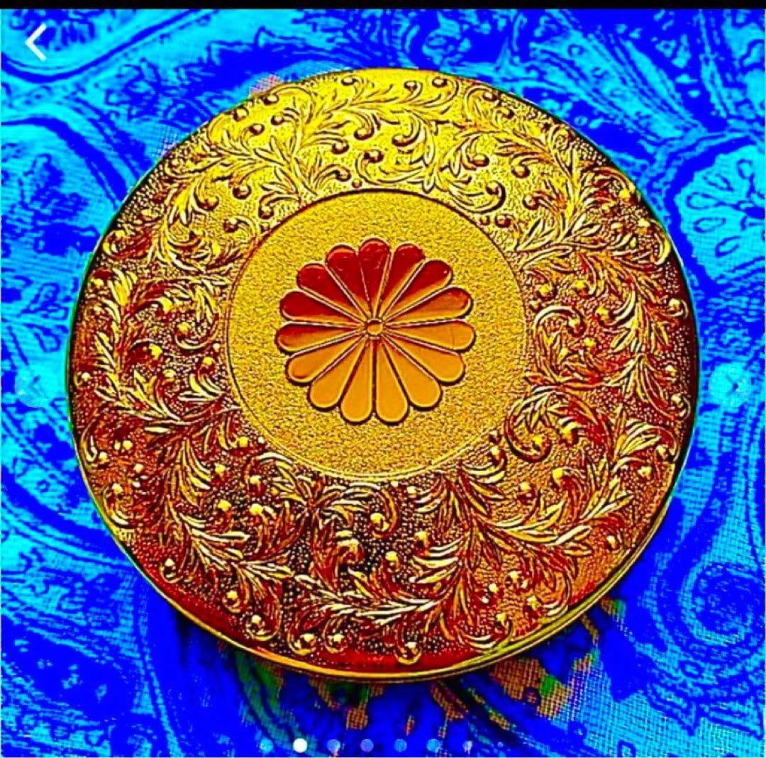 金運爆上げ もう有りません鍍金製 皇室菊紋章入り 皇帝朱肉入れ 京都御所