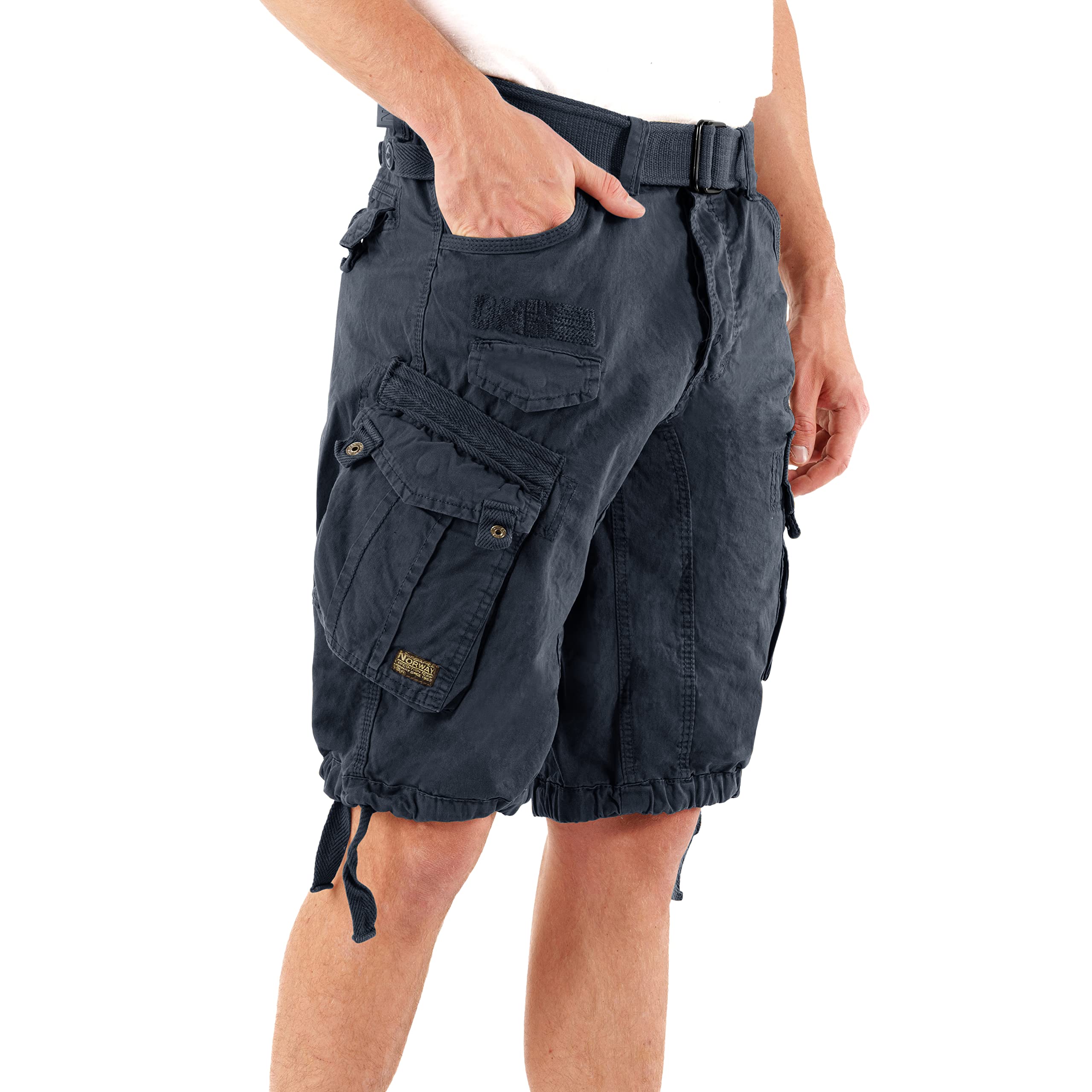 Geographical Norway Panoramique męskie spodenki Bermudy Mann Cotton - Męskie spodenki sportowe Cargo - Bermudy Kurz A Gürtel Normaler Schnitt - Mann Frühling Sommer