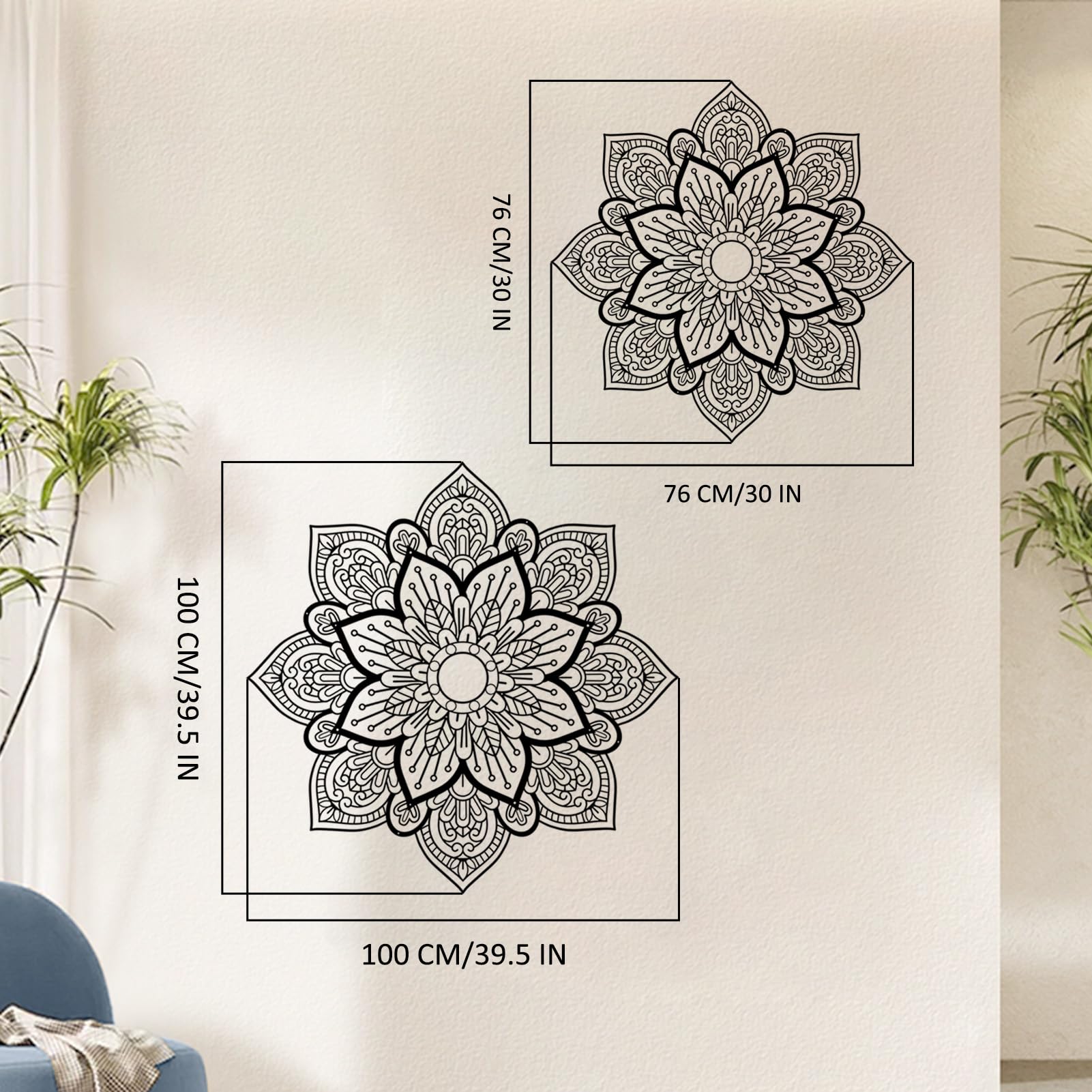 Decorazione da parete in metallo con fiore di loto – grande mandala decorazione da parete per casa, meditazione, yoga, zen, soggiorno, camera da letto, ufficio e sala yoga