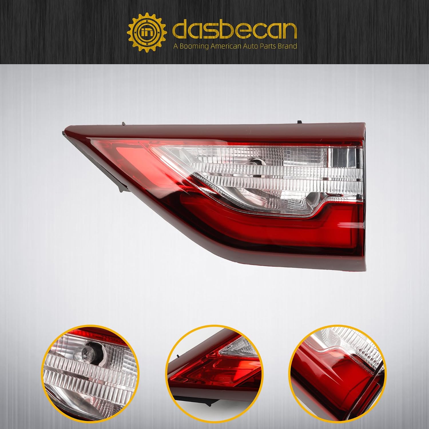 Dasbecan LED Inner Tail Light Assembly Compatible with 2018-2021 Chevy Traverse Rear Brake Lamp Right Passenger Side Replace 85164975 84835392 RH
