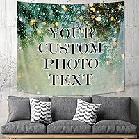 Vista 18 de Tapiz personalizado para cargar imágenes con fotos y textos, tapiz personalizado para colgar en la pared, manta de telón de fondo para decoración