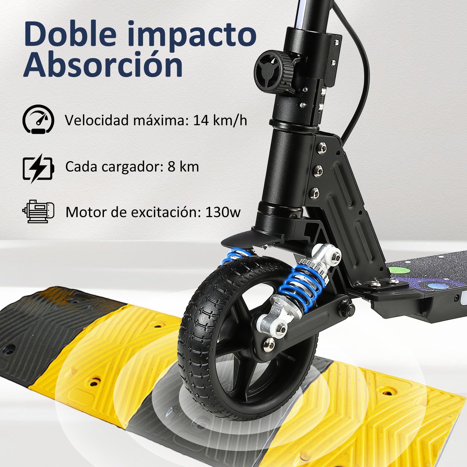Patinete Eléctrico Niños 6-12 Años Plegable Altura Ajustable 14km/h 8KM Luces LED Color Frenos Seguros Pantalla Regalo Cumpleaños