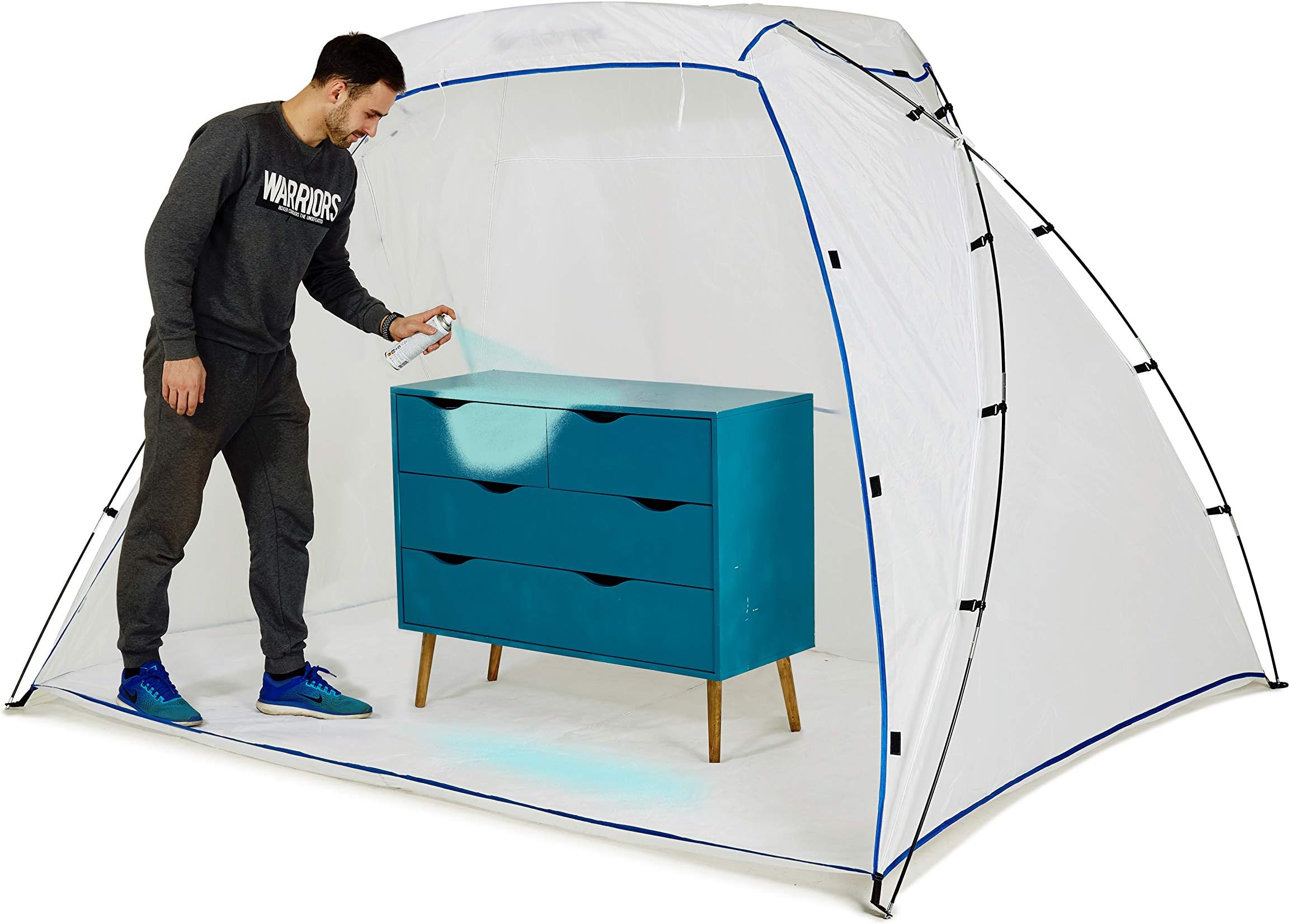 Portable Spray Paint Tent - Airbrush Booth for Spray Painting - Large Pop Up Painting Station for Furniture with Built-In Floor - DIY Hobby Airbrushing Shelter