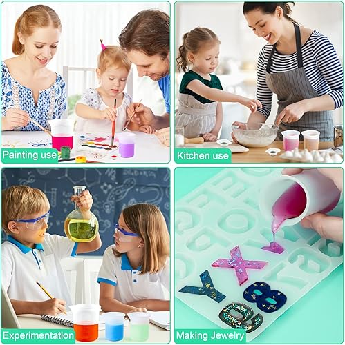 Miniatura 7 de Kit de 7 tazas medidoras de silicona, 1 vaso de silicona de 8.5 fl oz, 4 tazas antiadherentes de 3.4 fl oz, 2 dispensadores de moldes de silicona de