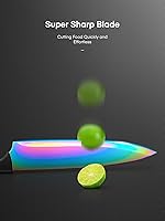 Vista 6 de Aiheal Juego de cuchillos, 16 piezas de acero inoxidable de alto carbono, juego de cuchillos de cocina de color arcoíris, hoja de revestimiento