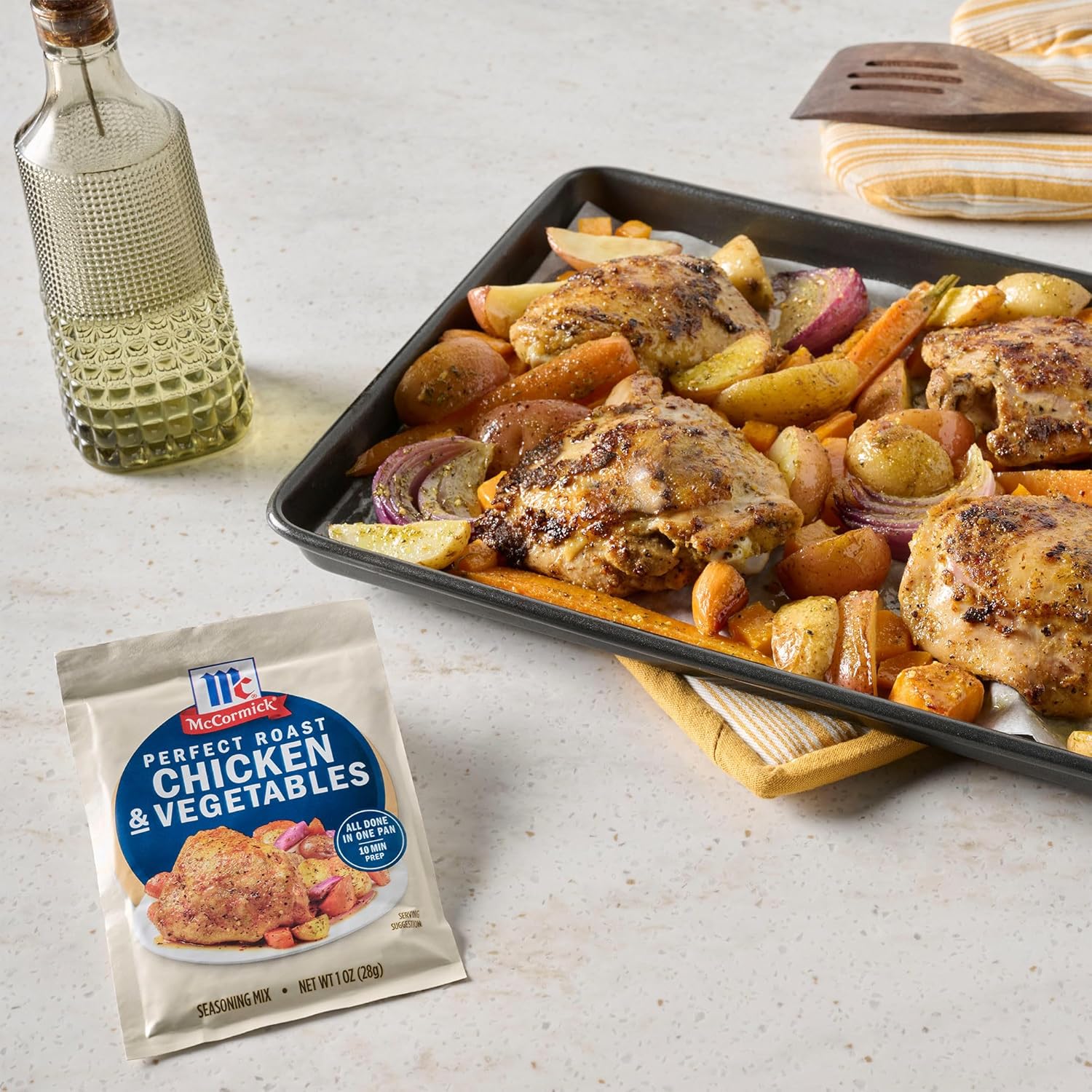 McCormick Seasoning Mix, Perfect Roast Chicken & Vegetables, No MSG Added, Whole Chicken, Fresh Veggies, Savory, Great for Sunday Roast Dinner with All the Sides, 1 oz (Pack of 12)