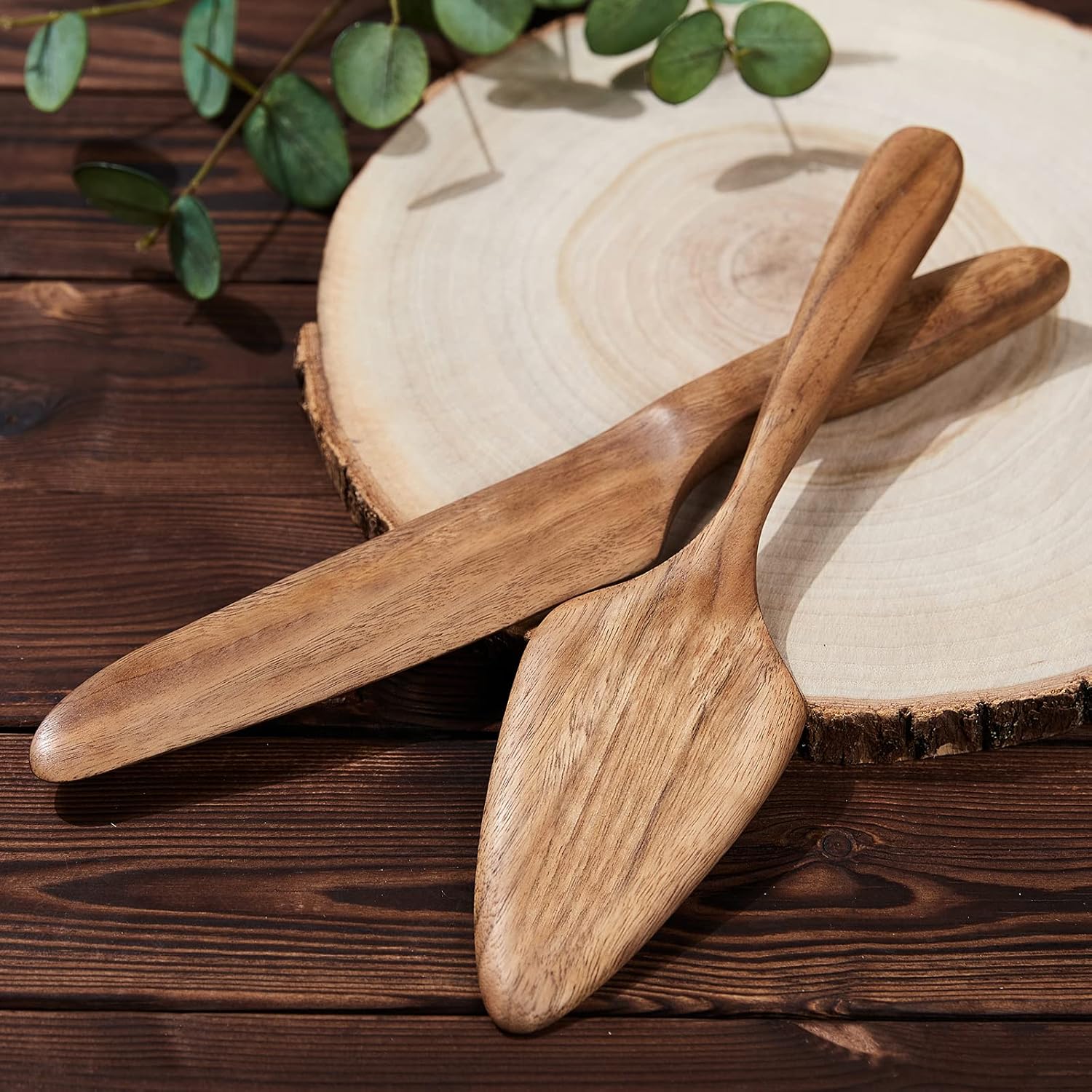 AW BRIDAL Wedding Cake Knife and Server Set, Wooden Cake Cutting Set